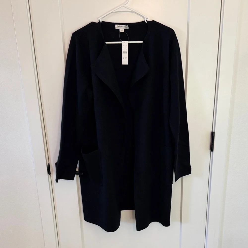 J. Crew Juliette Collarless Sweater Blazer in Black - Picture 4 of 11